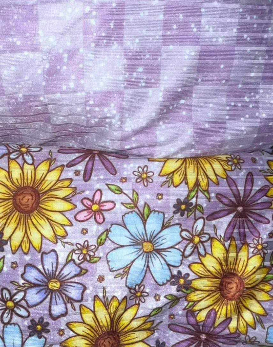 Purple Sunflower Checkers