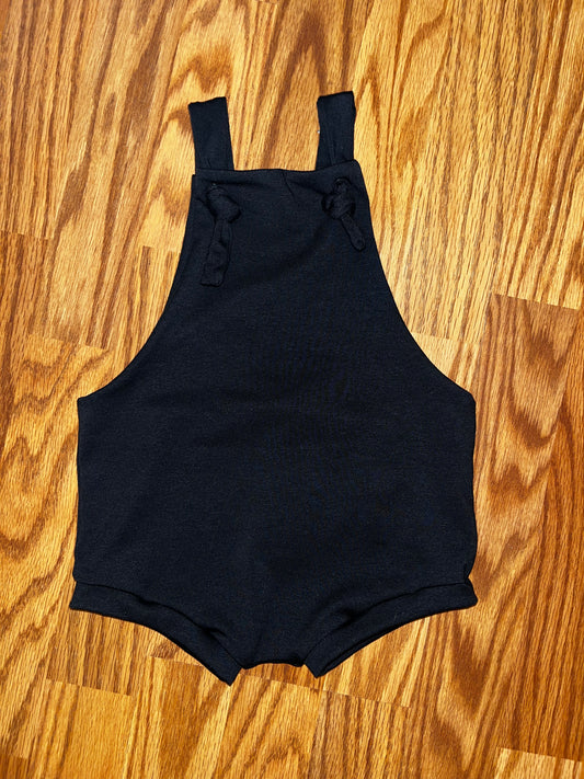 Black Modal Knotted Overalls